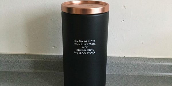 A product photographed on a phone on a plain table